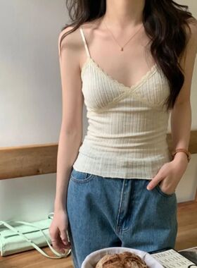 French Lace Deep V-neck Tank ops Small Women Backless Outer