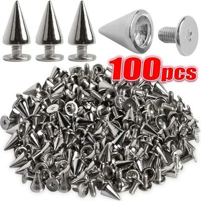 Silver Cone Studs and Spikes Metal Double Cap Rivets Stud Ro