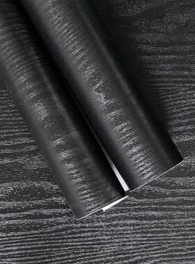 Black Wood Wallpaper - 23.6 Inch Peel and Stick Self Adhesiv