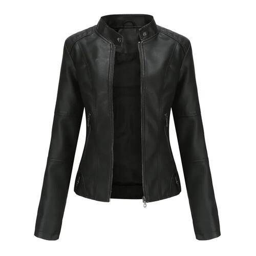 Faux Leather Jacket Women 2024 Autumn Spring Women's Moto Bi