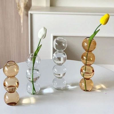 Transparent Bubble Glass Vase Crystal Ball Flower Vases Hydr