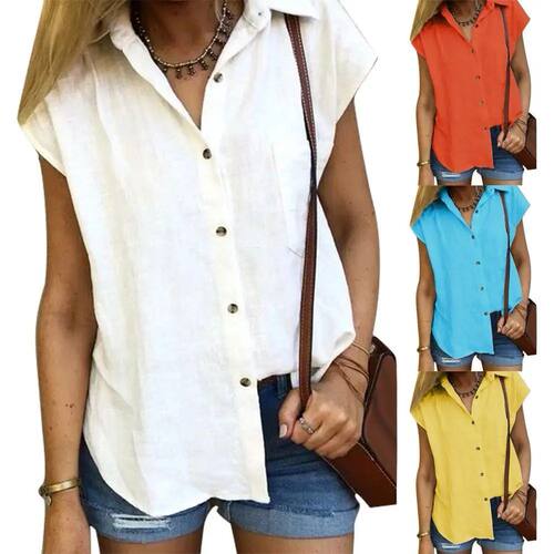 Casual Women Blouses Summer Short Sleeve Blouses Shirts Wome