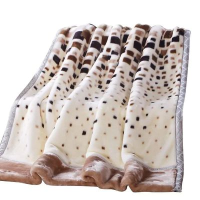 Double Layers Raschel Mink Blankets For Beds Winter Soft War
