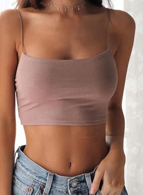 Sexy Tank Top Black Halter Crop ops Women Summer Camis Backl