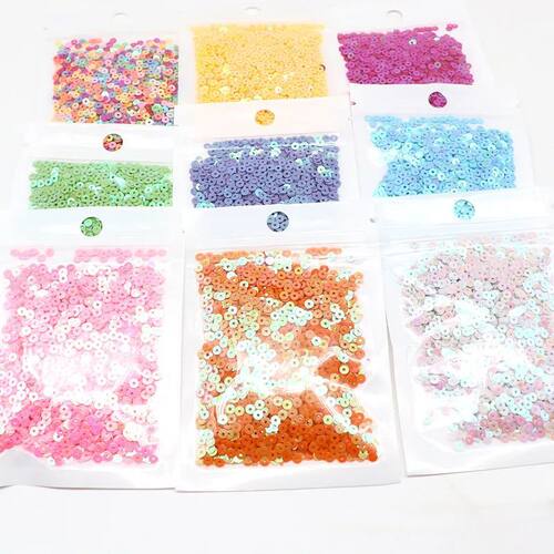 10g Pure Color Sequins Flat Round Pvc Loose Sequin Sequin Em