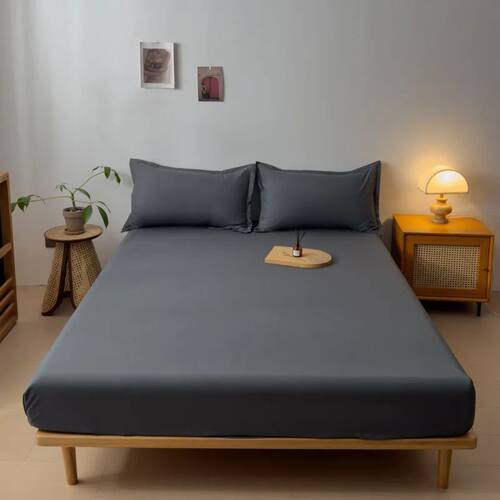 3pcs Cotton Fitted Bed Sheet Set (1 Fitted Sheet + 2 Pillowc