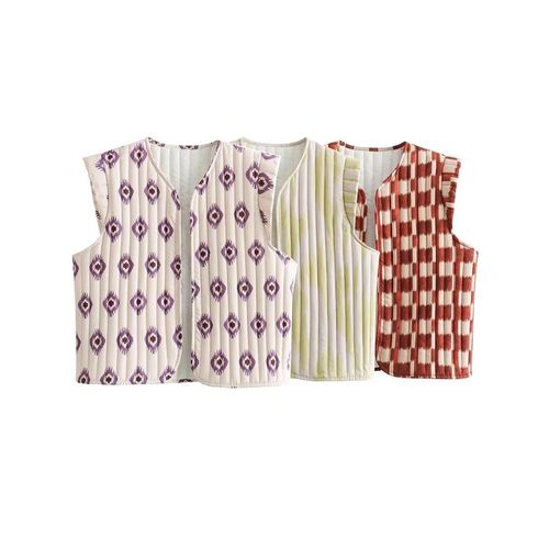 Willshela Women Fashion Printed Sleeveless Jacket Waistcoats