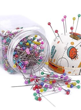 500Pcs Pearl Head Needle Quilting Pins Packed in Fabric vere