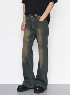 American Retro Disressed Jeans Men's High Sreet Loose Slimmi