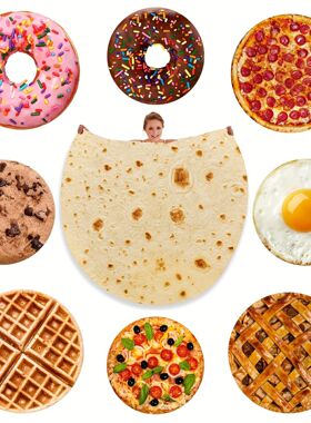 Funny Food Round Burritos Tortilla Throw Blanket For Adult B