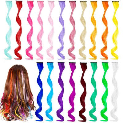 lored Gradient Seamless One-clip Curly Hair Extensions One-p