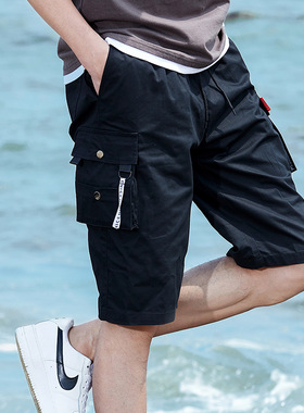 Beach Shorts Men's Large Size Loose Straight Mid-pants 95 Co