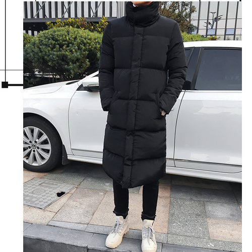 Casual Men's Long Down Jacket Hooded Young And Middle-aged O