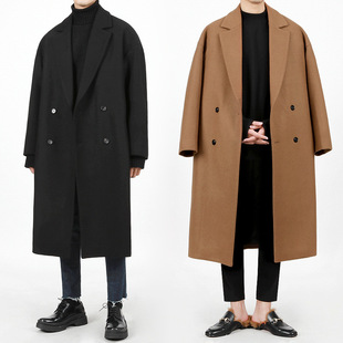 length Woolen rendy Thickened Loos Style Mid Korean Myq Coat