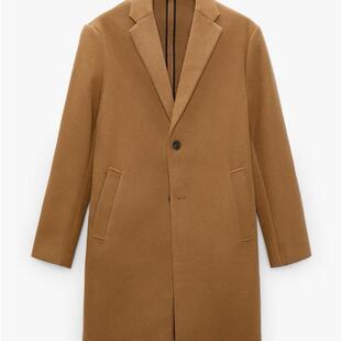 Taop&za Men's Woolen Suit Collar Mid-length Coat And Windbre