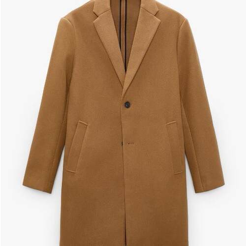 Taop&za Men's Woolen Suit Collar Mid-length Coat And Windbre