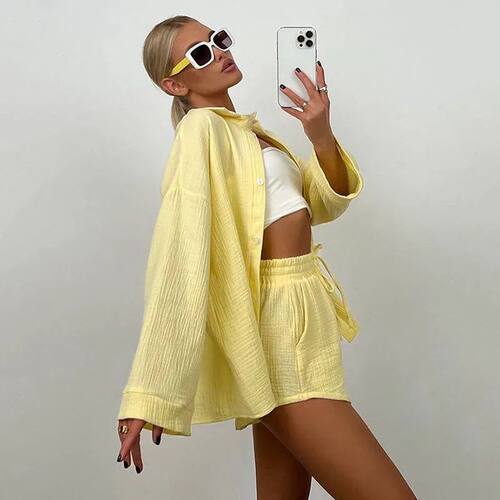 Colorful Plus Size Loose Cnady Color Two Piece Short Set Bou