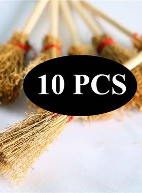 New Portable Desk  Mini Broom Straw Hanging Witches Miniatur