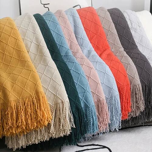 Nordic Knitted TV Blankets Bed End Decor Drop Ship Shawl Sof
