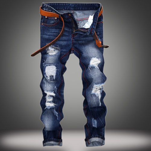 Supply Jeans Men's Ripped rendy Men's Straight Jeans Old Per