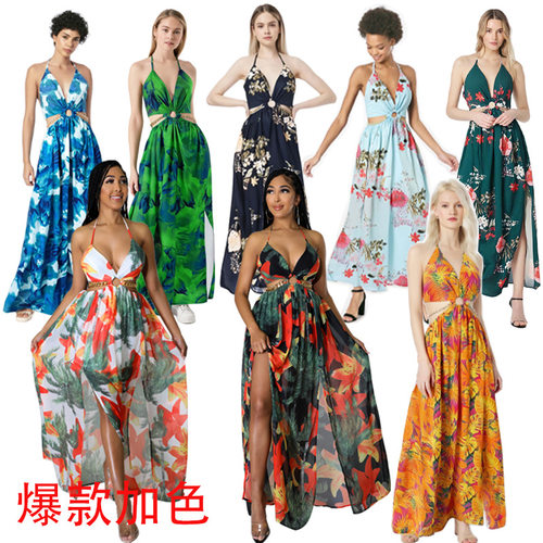 290 Women's Floral Dress Dress Plus Size Chubby Midi Dress W