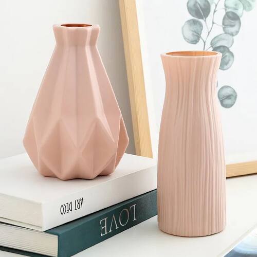 Plastic Vase Home for Decoration White Imitation Ceramic Flo