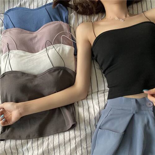 Women Summer Vest ops Sleeveless Cotton Bustier Soft Elastic