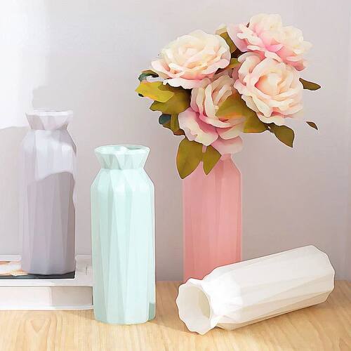 Creative vase with minimalist geometry plastic flower pot de