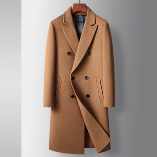 Coat Double Youth Rem Windbreaker Long Woolen Men breasted