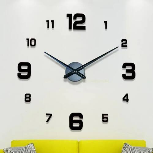 3D DIY Wall Decor Quartz Clock Fashion Watch Acrylic Mirror