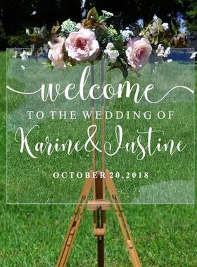 Wedding Welcome Board Vinyl Sticker Personalized Custom Name