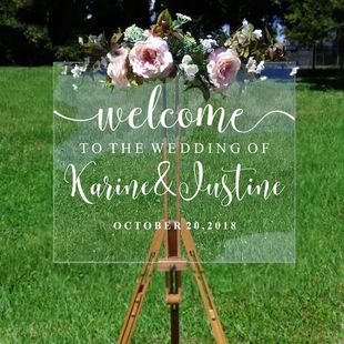 Wedding Welcome Board Vinyl Sticker Personalized Custom Name