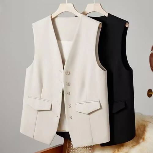 Women Suit Vest Elegant Women's V Neck Business Vest Sleevel