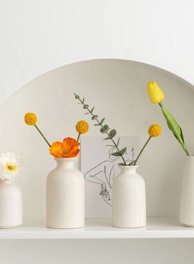 Mini Ins Nordic White Ceramic Vase Living Room Decoration Ho