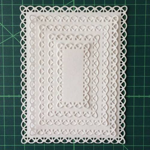 5pcs Laced Rectangle Frame Set Metal Cutting Dies for Scrapb
