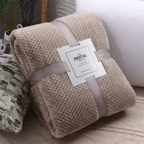 Thicken Solid Throw Blanket Fluffy Plaid Sofa Blankets King