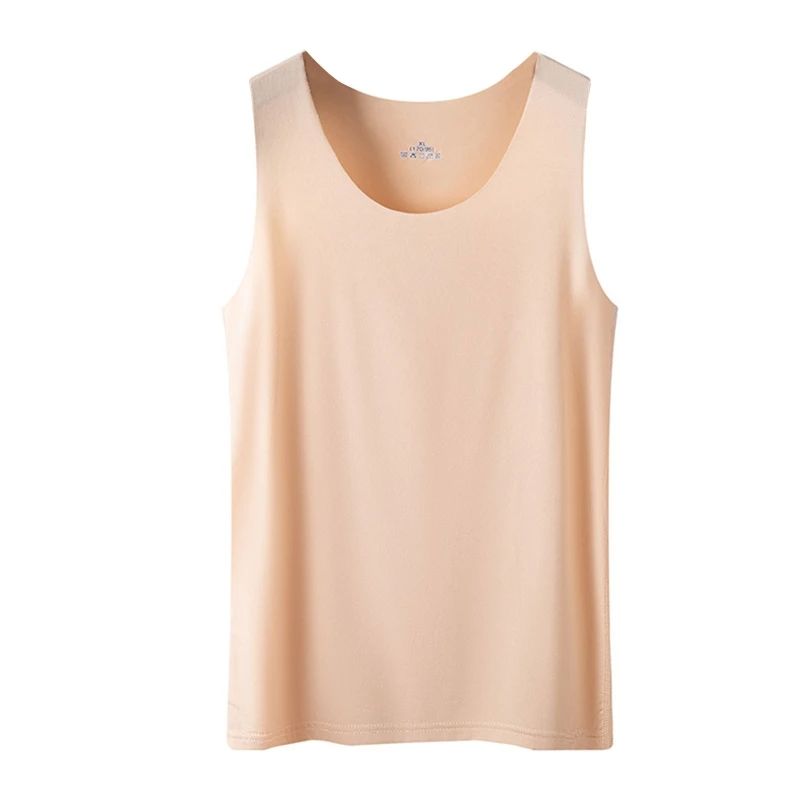 Women Summer Ice Silk Seamless  Top Basic Sleeveless O-Neck
