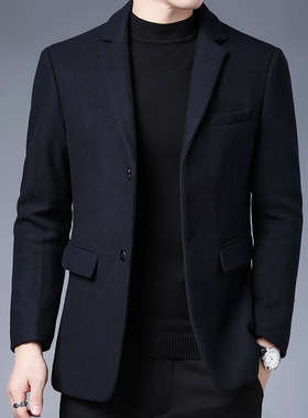 Business Casual 2024 Short Men's Suit Solid Color Lapel Midd