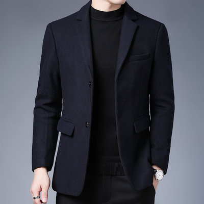 Business Casual 2024 Short Men's Suit Solid Color Lapel Midd