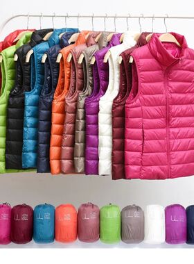 New 2024 Women Women Ultra Light Down Vests Slim Sleeveless