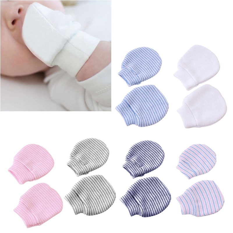 3 Pair/set Simple Cute Baby Knitting Mitten Newborn Anti-eat