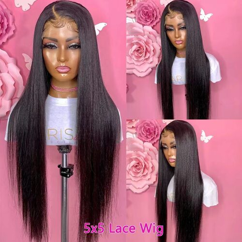 2025 Lace ver Women's Long Straight Hair Lace Headband Ready