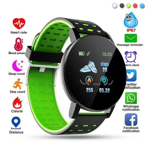 Smart Bracelet Blood Pressure Waterproof Sport Round Smartwa