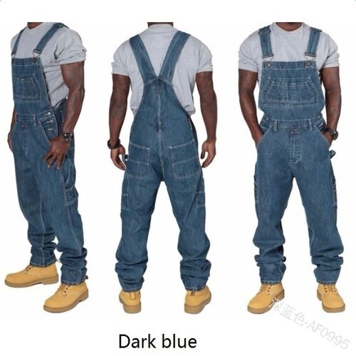 Men's Denim Pants Fashion Multi-pocket Loose Denim Pants Af0