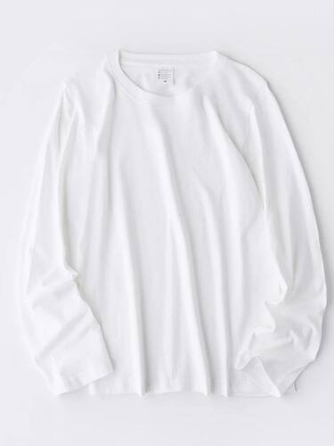 Women O-neck Long Sleeve T shirts Lady White Cotton ops Fema