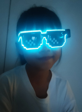 LED发光眼镜儿童马赛克墨镜表演