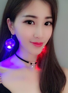 网红个性女LED发光耳环蹦迪