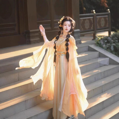 花朝记原创汉服【金翎纱】仙侠风汉服女齐腰新款套装夏款仙气飘逸