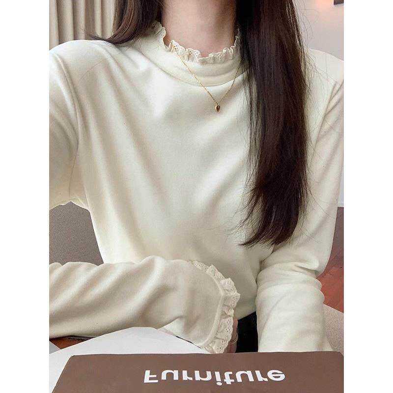 双面德绒立领打底衫女冬