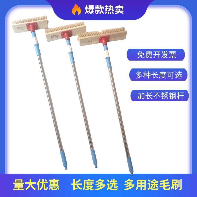 软毛洗车刷扫雪除尘加长杆长柄不锈钢伸缩杆长刷头清洁刷子拖把